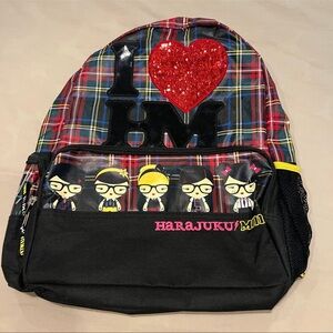 Harajuku Lovers Red Plaid Kids Backpack